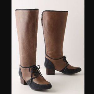 NIB Anthopologie Navy Blocked Knee-Boots